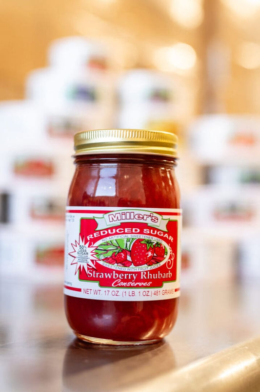 Reduced Sugar Strawberry Rhubarb Conserves